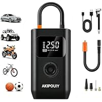 AKIPOUIY Tire Inflator Portable Air Compressor for Cars, Bikes and Bicycles