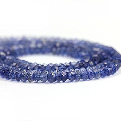 Iolite perles facettées bleu encre saphir d'eau, la pierre naturelle pour bijoux d'émotion