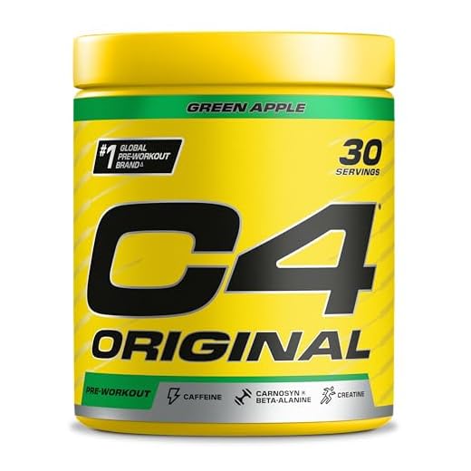 C4 Original - Suplemento en polvo para preentrenamiento - Manzana verde | Bebida energética para antes de entrenar | 150 mg de cafeína + beta alanina + monohidrato de creatina | 30 raciones