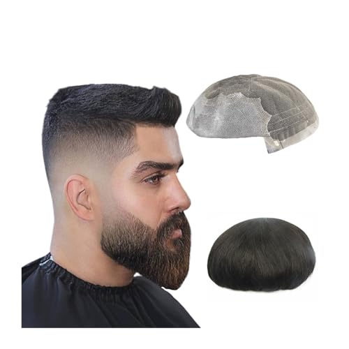 Perruques homme toupet cheveux humains prothèse capillaire Mono PU 6x9