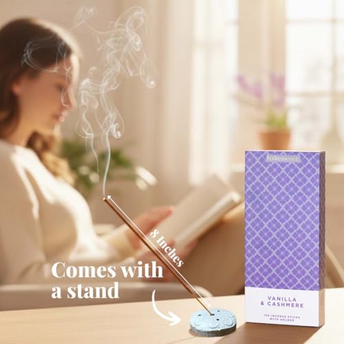 Folkulture Incense Sticks with Holder (120 Sticks)| Vanilla & Cashmere Cozy Insence-sticks For Aromatherapy, Home Fragrance |No Charcoal,Organic,Non Toxic, 45 Mins, Long Burning Luxury Inscents-sticks by Folkulture - Used condition - Image 7
