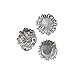 Uttermost Set of Three 12" Round Silver Flower Wall Art