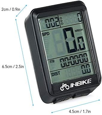 dsfen Waterproof Bicycle Speedometer Wireless Bike Computer Rainproof LCD Display Multifunctional Cycling Odometer Temperature Calorie Counting User A/B Recorder