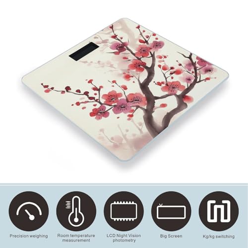 Báscula Digital Corporal con Diseño Floral Japonesa miniatura 3