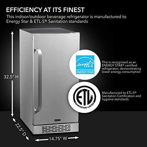 Image of Whynter BOR-326FS 3.0 cu. ft. Energy Star Indoor /Outdoor Beverage Refrigerators, One Size, Stainless Steel /Black