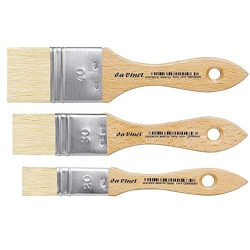 DaVinci ESPACE BEAUX ARTS da Vinci Serie 2470-2429,Breite Pinsel,Hobby Synthetikpinsel, Set 3pcs,flach Size 20mm.30mm.40mm .Made in Germany.