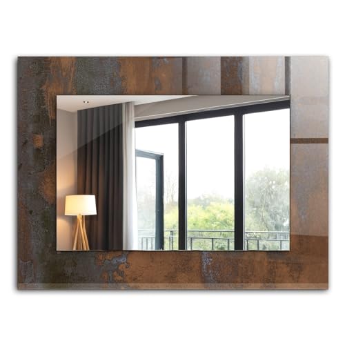 Miroir cadre imprimé métal rouillé Tulup 80x60cm horizontal vertical - 2