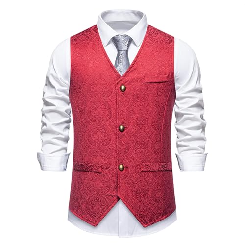 Chaleco de traje para hombre sin mangas vintage para disfraz de carnaval y bodas