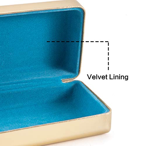 Image of TRIUMPH VISION Sunglasses Case Hard Shell Glasses Case Eyewear Eyeglasses | Sunglass Eyeglass Hard Case for Women and Men Metal PU Leather Lined Storage with Microfiber Cleaning Cloth Protection