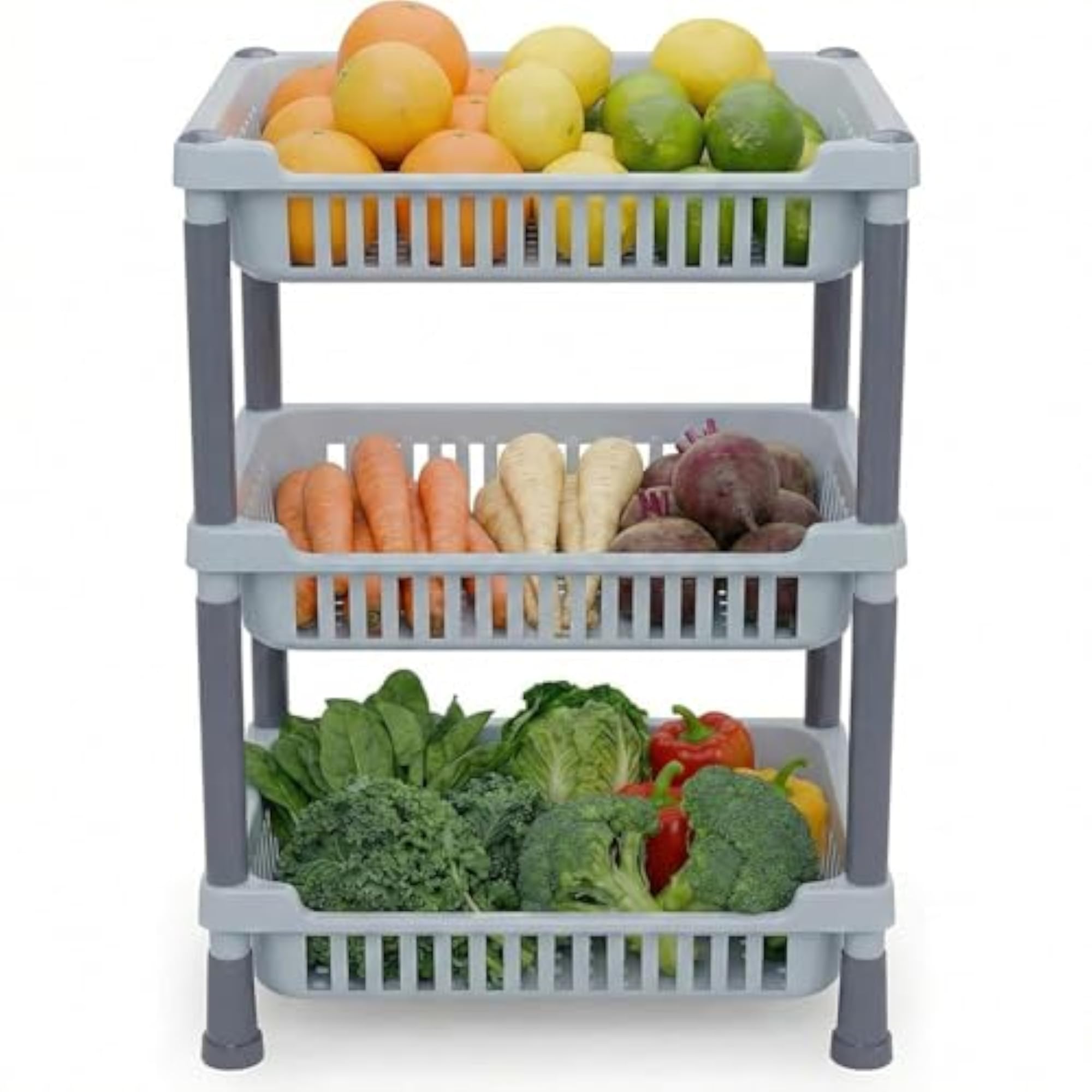 3 Tier Plastic Vegetable & Fruit Basket Organizer