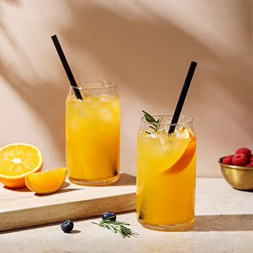 Hyperspace 16 Oz Can Tumbler Glasses, Can Beer Glasses, Drinking Glasses 12Pcs Set With Straws, Ideal For Beer, Iced Coffee/Tea, Juice, Cocktail, Whiskey - Bpa Free #TOP3