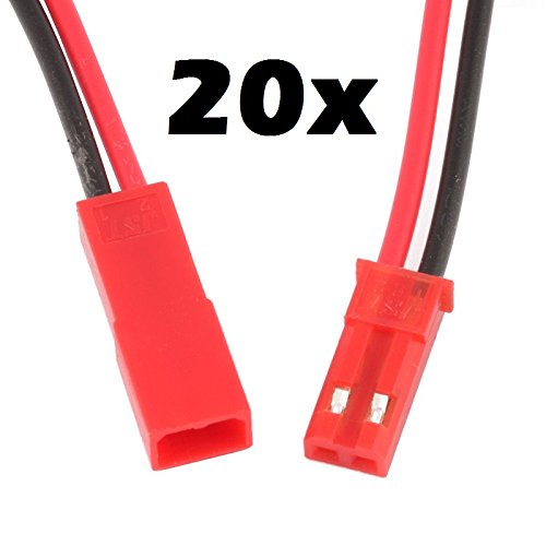 20x connettore JST 2 pin contatti 10x maschio +