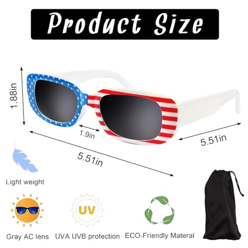 4th Of July Sunglasses American Flag Sunglasses for Independence Day Flag Day June 14th Events Sunglasses Protect Your Eyes from UV Rays Outdoor Activities Fashion Accessories Style A2