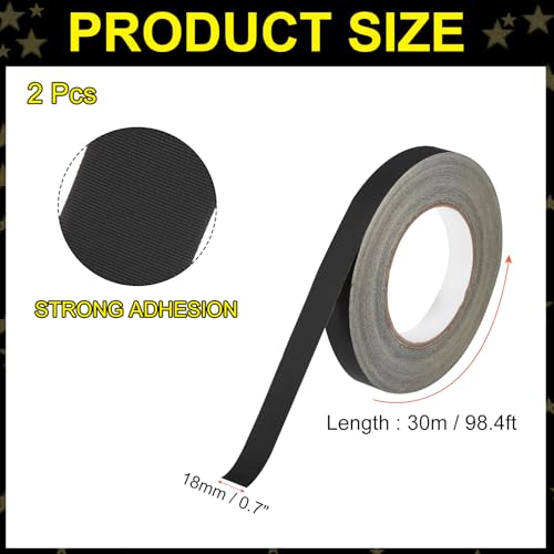Image of MECCANIXITY 2Pcs Insulating Acetate Roll Cloth Adhesive Tape, 0.7in x 98ft Black Electrical Heat Resistant Fabric Tape for Laptop Electric Automotive Guitar Repair Wire Harness
