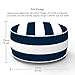 FBTS Prime Inflatable Footstool Ottoman Cover Navy Stripe Round 21x9 Inch Patio Foot Stools and Ottomans Footrest Cover