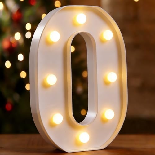 DyingSwan Small Led Marquee Letters, Light Up Letters, 8.58 Inch Led Letter Lights, Battery Powered Lighted Sign for Table, Party, Birthday, Christmas Decor (Letter O)
