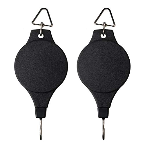 kuou 2 Pieces Plant Pulley, Hanging Basket Pulley Retractable Plant Hanger Heavy Duty Plant Pulley Hook for Garden Hanging Baskets and Birds Feeder