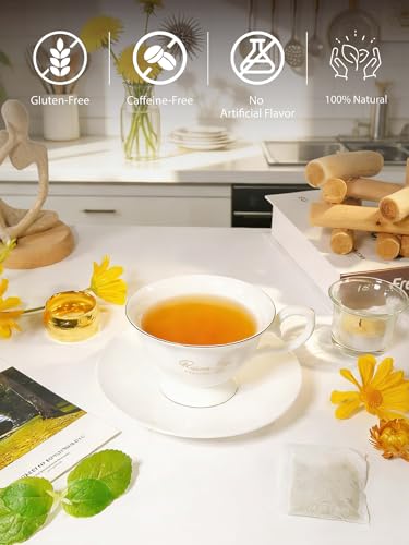 Image of TeeLux Dandelion Herbal Tea, Roasted Dandelion Root with Peppermint, Milk Thistle, Turmeric, Licorice, Roasted Aroma, Smooth & Refreshing, 100 Count