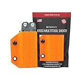 Clip & Carry Kydex Multitool Sheath for Leatherman WINGMAN/SIDEKICK/REBAR/REV - Made in USA (Multi-tool not included) Multi Tool Holder Holster (Carbon Fiber Orange)