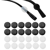 24 Stück Brillen Rutschstopp-Hülsen M-Bean-Form, 12 Paare (6 Schwarz + 6 Weiß) Ultraweiches Silikon Brillen Bügel Überzug, Anti-Rutsch Brillen Zubehör Für Optische Brillen Sonnenbrillen Lesebrillen