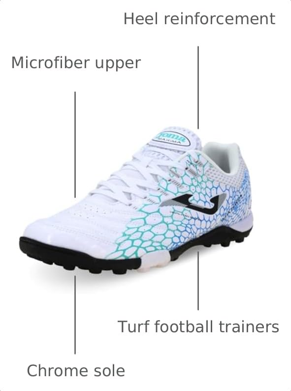 Image of Joma Men's Soccer Cleats Turf (TF), US Size 6.5-12, Synthetic Upper, Durability Rubber Outsole, Aguila 2309 Model, Turf Traction Sole