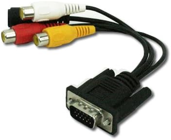 HDE VGA to RCA S-VIdeo Cable TV S-Video 3 RCA AV PC Computer to Television Adapter Cable