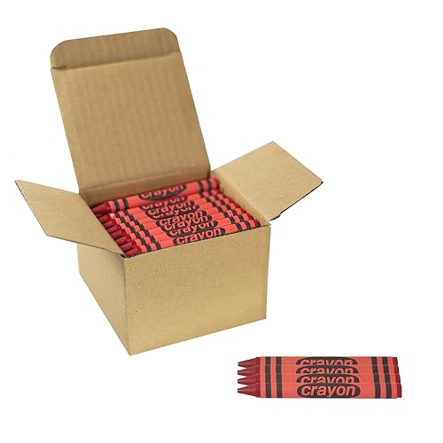 Lucky Art Crayonology Red Crayons Bulk - 80 Count Regular Size Single Color Crayon Refill Bulk, Non-Toxic Art Supplies for Teachers, Classrooms and School Projects