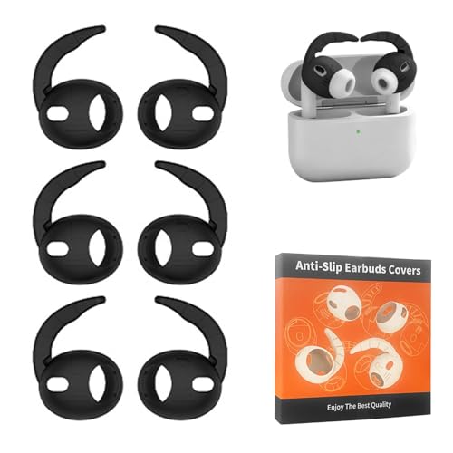 (3組入り)AirPods Pro 3 用 イヤホン カバー イヤーピース [LAZIRO 2025新開発] シリコーン製 AirPods Pro 第3世代対応 イヤホン カバー 柔らかい 汗や汚れに強い 滑り止め 遮音性/フィット感 脱落防止 分離可能 装着簡単(ブラック)