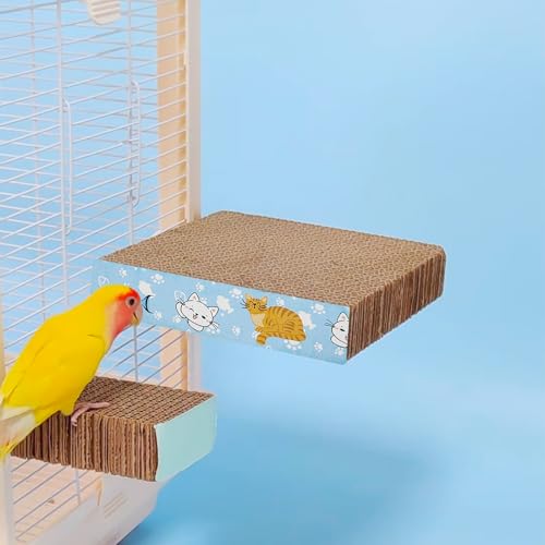 Image of Bird Perch Stand, Parrot Toys Parrot Chew Toys, Parrot Cardboard Bird Chew Toys Shredder Foraging Toys for Parakeet Parrot, Cockatiel, Conure, Lovebirds, S