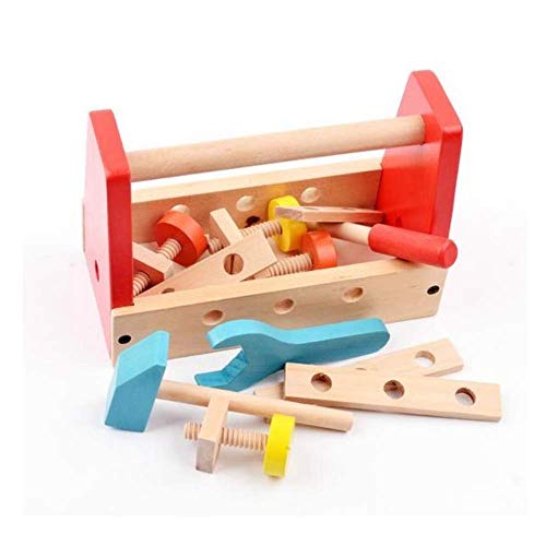 B&Julian® Werkzeugkasten Kinder Holz 16 TLG. mit Zubehöre Handwerker Set für Kinder ab 18 Monate