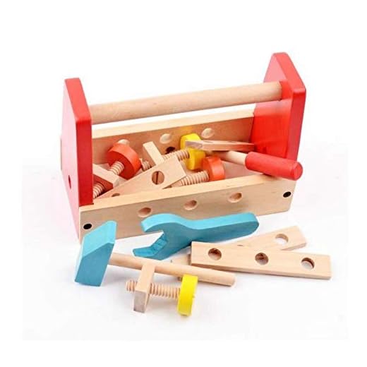 B&Julian® Werkzeugkasten Kinder Holz 16 TLG. mit Zubehöre Handwerker Set für Kinder ab 18 Monate