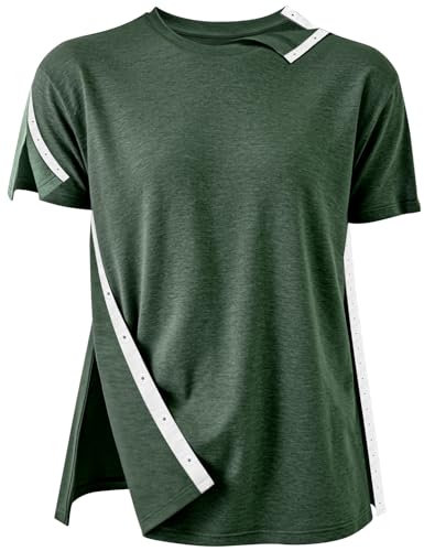 Post Surgery Shirts for Men Women After Shoulder Surgery Shirts -Post Shoulder Surgery Shirts for Men Women (Medium, Ice Green-21)