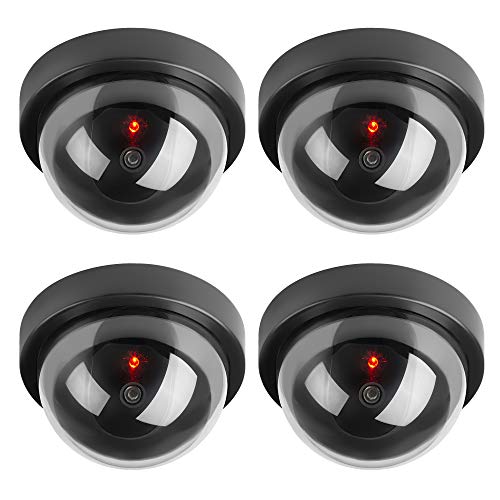 TKOOFN Dummy Fake Security CCTV Dome Camera Simulation Monitor with LED Flashing Light, Fake Camera for Outdoor Indoor, 4 Pack by TKOOFN - Used condition - CA$16.10