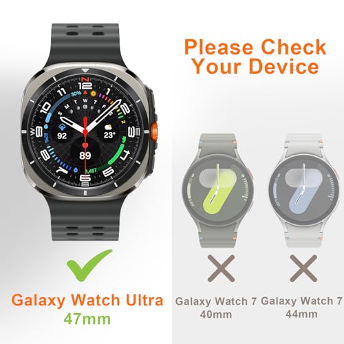 Image of Metal Case Compatible with Samsung Galaxy Watch Ultra /Ultra 2 (2025) 47mm with Back Cover, Rugged Thin Hard Frame Protective Cover for Galaxy Watch 7 /8 Ultra 47mm - Black White