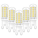 YUIIP G9 LED Bulb 6000K Daylight White 4W (40W Halogen Equivalent), AC120V 400LM G9 Bi Pin Base Ligh