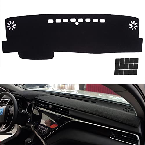 Keyoog Flannel Dashboard Cover Nonslip Car Dash Board Mat Fit For 2018-2021 Toyota Camry 10Th Sunshade No-Glare Non-Slip Pad Carpet Sunshield Protector(Without Hud) #TOP28