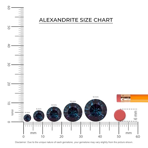 Lab Grown Alexandrite Round Martini Stud Earrings for Women (Silver/Gold/Platinum), June Birthstone Jewelry Gifts for Her Birthday, Wedding, Anniversary, Christmas, Valentines, Mothers Day3