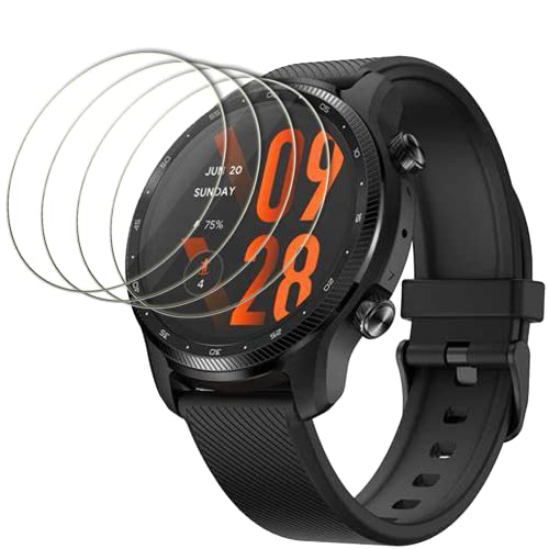 Vuciya [Pack of 4 Vidrio templado para TicWatch Pro 3 Ultra protector pantalla ，bureza 9H,sin Burbujas,Anti-Scratch,HD Transparente，Compatible TicWatch Pro 3 Ultra/TicWatch Pro3