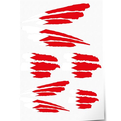INDIGOS UG Lot d'autocollants pour voiture - Bahreïn - 7 autocollants - Drapeau avec 3 bandes - Tuning - Lunette arrière - Modélisme - Sport, DE-1441