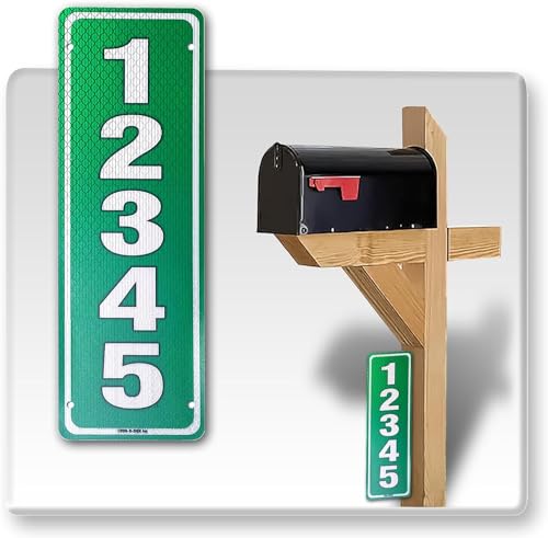 Curb-N-Sign Green Reflective Address Sign