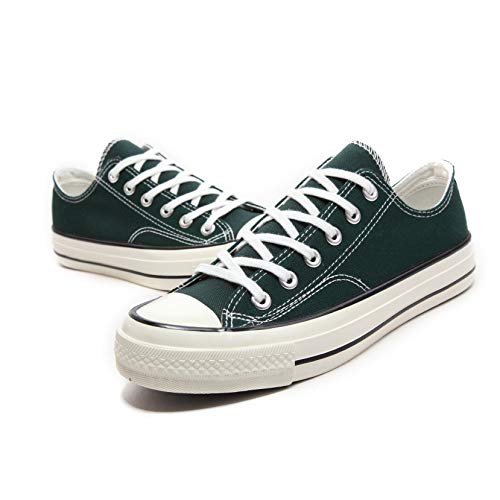 GFEIW Zapatos de lona para las mujeres/los hombres, zapatillas de deporte de la manera de las señoras bajas superiores para caminar, tenis, baloncesto, zapatos para caminar,darkgreen,38