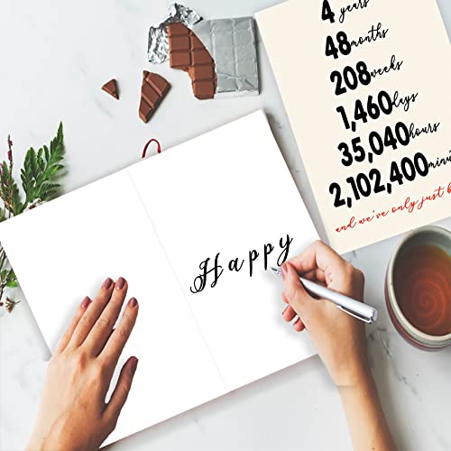 Yikalus Perfect 4Th Wedding Anniversary Card For Husband Wife, Best 4 Years Married Card For Him Her, Good 4 Years Together Card For Couples #TOP4