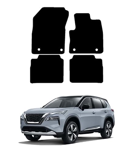 Image of GCM - Car Floor Mats for Nissan X-Trail e-Power (T33) 2022 to Present Full Coverage - Anti Slip & Fit Car Mat with Clips Easy to Clean Car Carpet for All-Weather (Black Edging, Carpet)