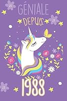 g�niale depuis 1974 avec une belle licorne: Carnet de notes lign� ou un Journal pour les filles, remplir de 110 pages (15 x 23 cm), (couverture souple finition matte, bullet journal, planner, planning 1661210856 Book Cover