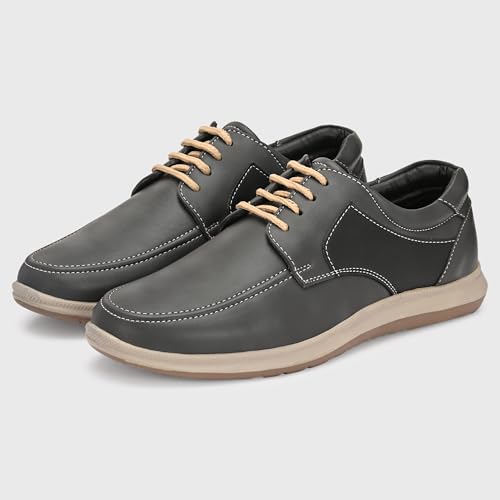 Image of Centrino Men's Casual Lace-Up Shoes | Comfortable Round Toe Lace-Up Derby Shoe with Rugged Rubber Thick Sole for Casual, Office, College, Outdoor, Travel, Trekking, Weekend Outing(8102)
