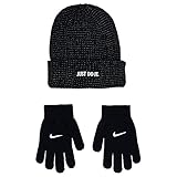 Nike Boys' Beanie & Gloves 2 Piece Set (Black) One Size Fits All (8-20)
