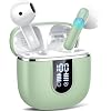 Wireless Earbuds, Bluetooth 5.4 Headphones with 3D Bass Stereo, 40H In-Ear Buds with 4 ENC Noise Cancelling Mic, Ultralight Bluetooth Earbuds USB-C LED, IP7 Waterproof Earphones for Android iOS, Green