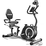 Recumbent Exercise Bike for Home Use, Quiet Recumbent Stationary Bikes for Adults & Seniors, 16-Level Resistance, Adjustable Seat, Supports 400LB, Pulse Sensors & LCD Display