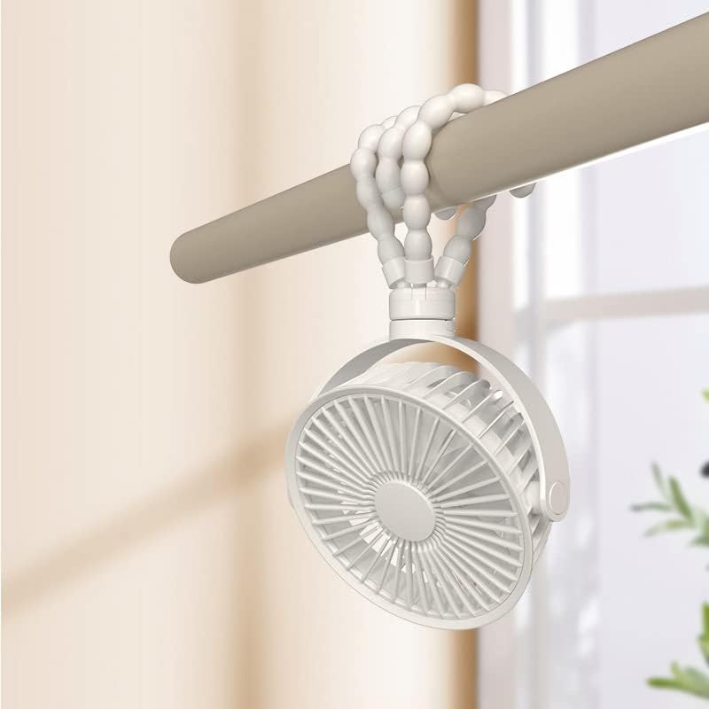 Miniatura 3 de KONPWAY Ventilador portátil a pilas con trípode de pulpo, ventilador de mano personal recargable por USB para cochecito, asiento de automóvil, al
