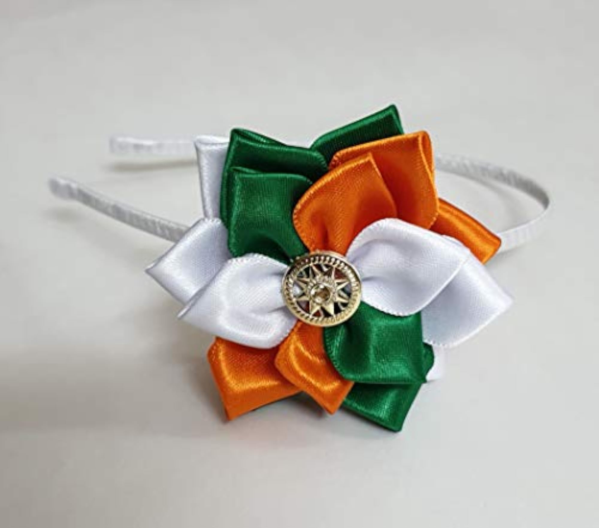 Tricolour Flower Hairbands with Hairclips Combo Pack